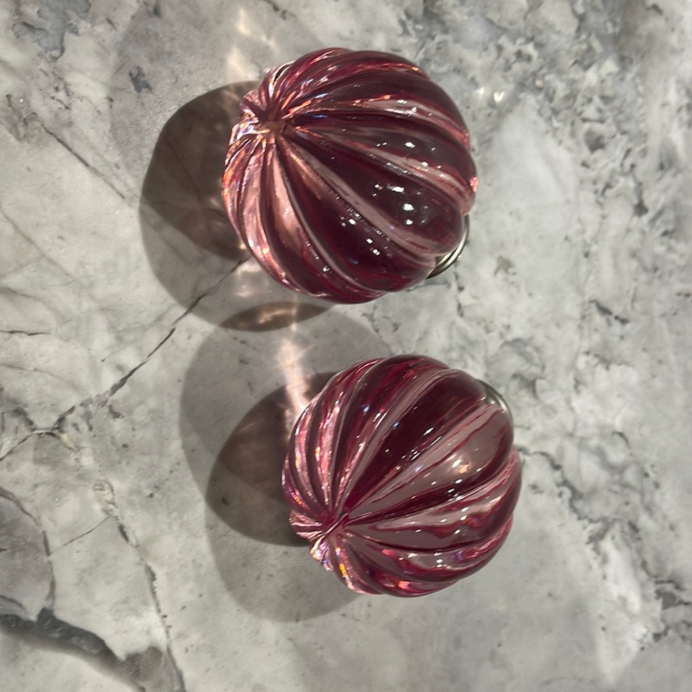 Pottery Barn Kids Pink Ball Finial - set of 2